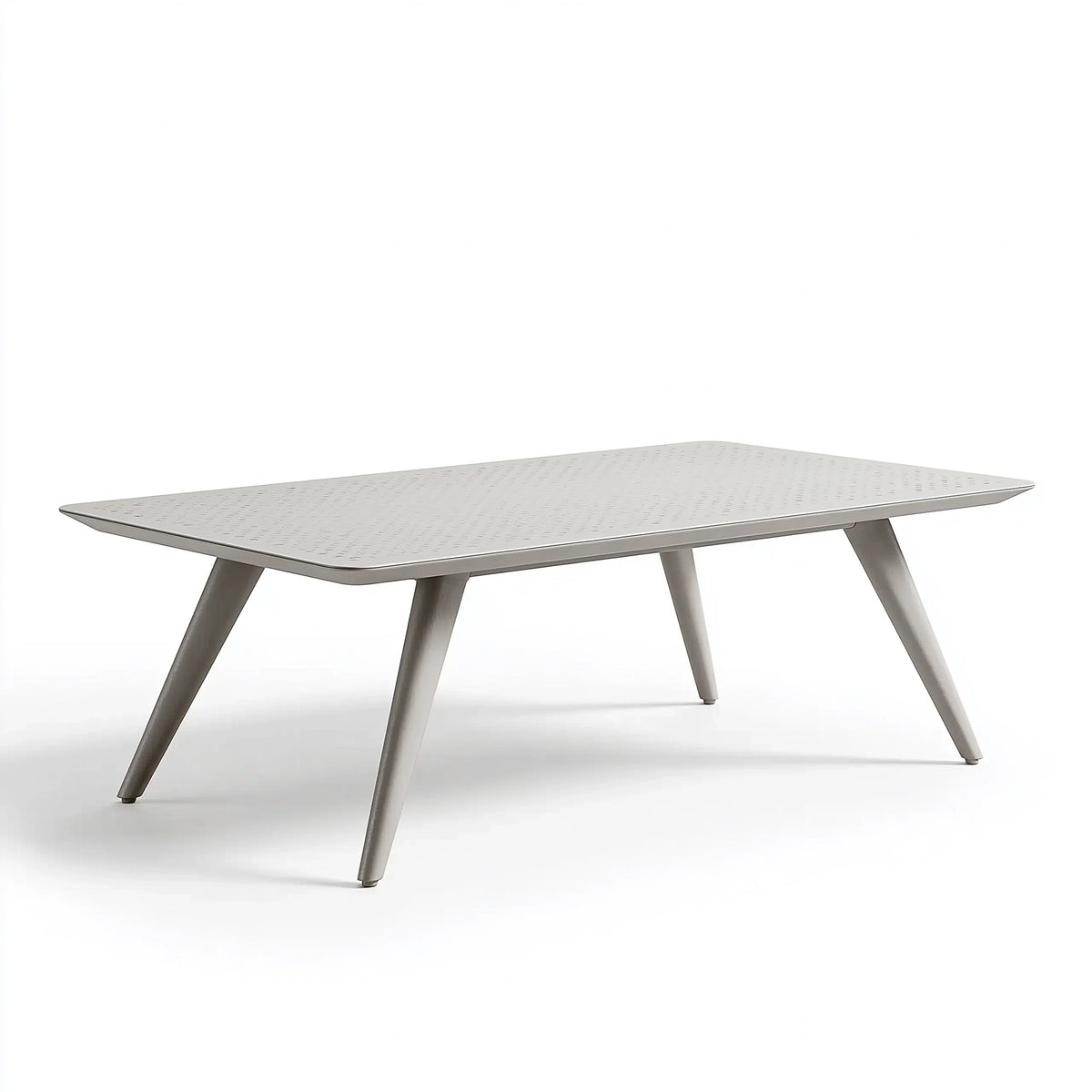 Table de jardin 160 x 90 x 75 cm en aluminium gris - plateau perforé moderne