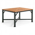 Table de jardin carrée 90 x 90 x 75 cm bois et métal marron noir style contemporain