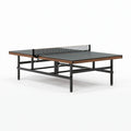 Table de tennis de table 274 x 152.5 x 76 cm acier noir effet bois avec filet pour intérieur