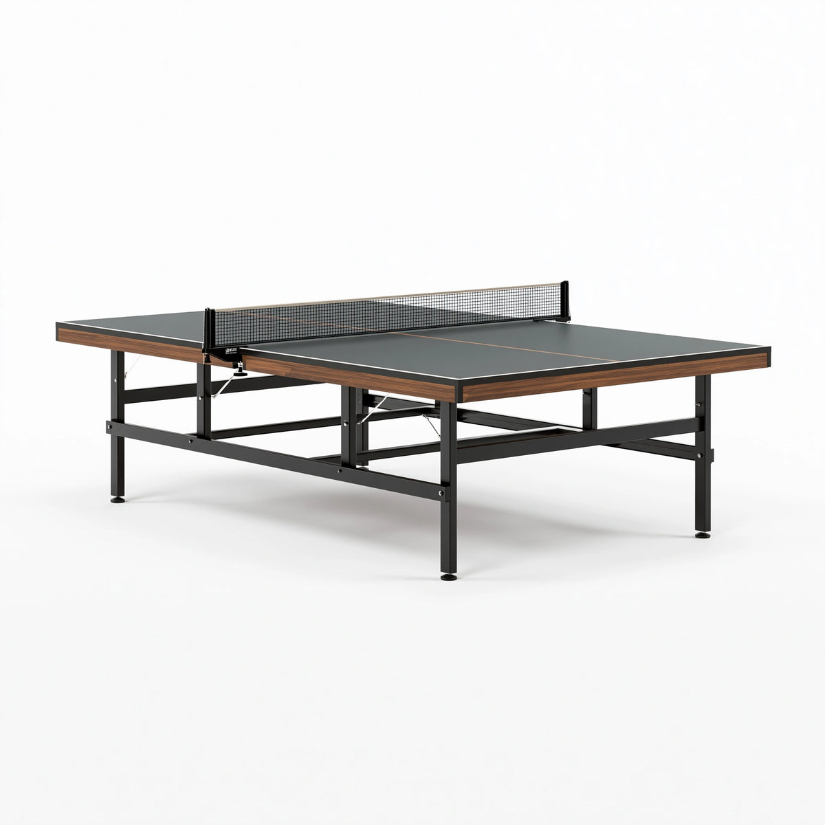 Table de tennis de table 274 x 152.5 x 76 cm acier noir effet bois avec filet pour intérieur