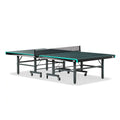 Table de tennis de table 274 x 152.5 x 76 cm en acier noir et vert pliable à roulettes