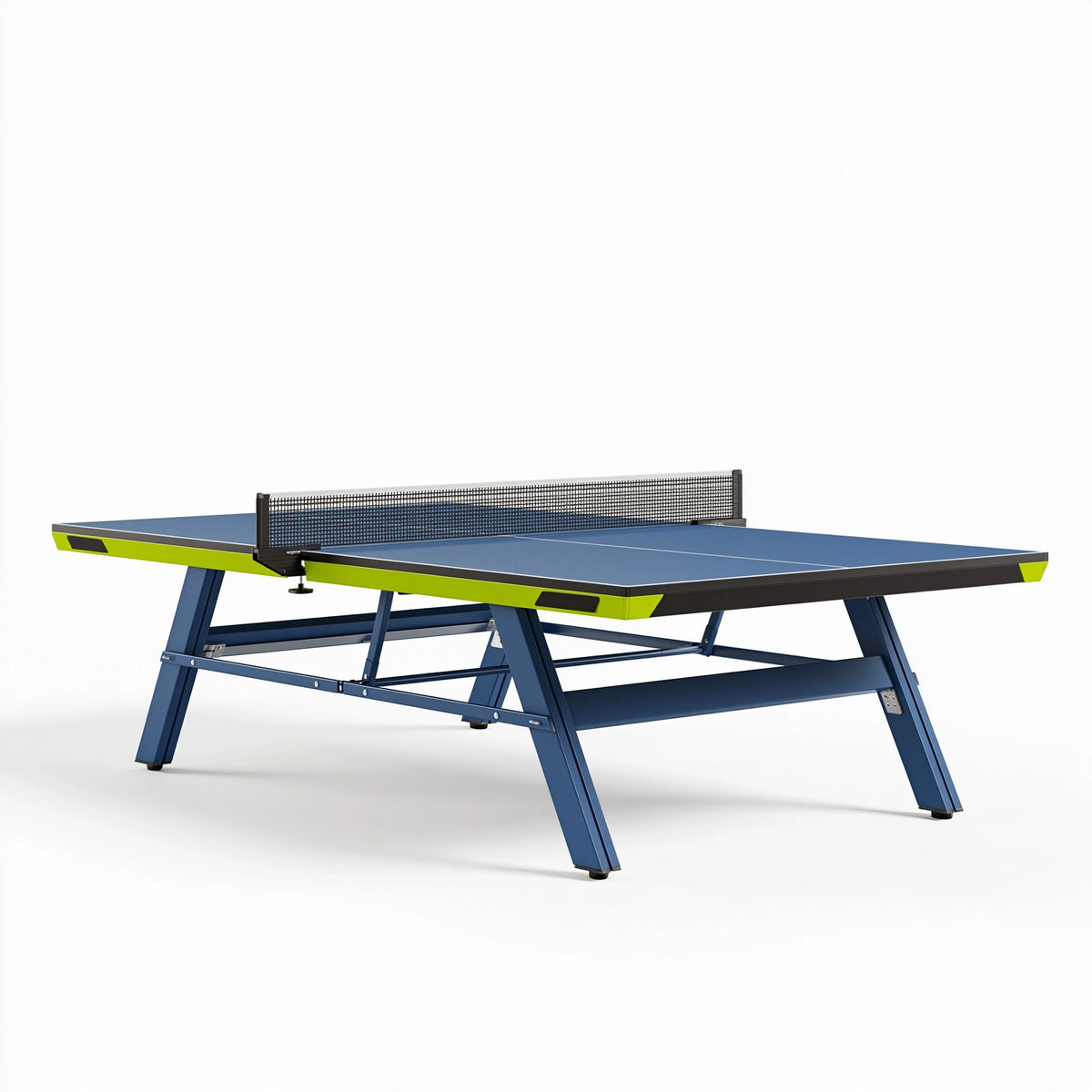 Table de tennis de table 274 x 152 x 76 cm en acier bleu pliable avec filet