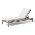 Transat extérieur 200 cm en aluminium gris avec dossier réglable et coussin blanc