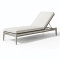 Chaise longue de jardin 200 x 70 cm en aluminium beige avec dossier réglable