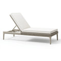 Bain de soleil 200 x 70 x 35 cm en métal et tressage synthétique beige avec dossier réglable pour extérieur