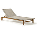 Chaise longue 200 x 70 x 85 cm en bois et corde tressée beige style contemporain