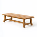 Banc de jardin 150 x 40 x 45 cm en bois naturel à lattes style contemporain