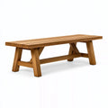 Banc de jardin 180 cm en bois brun style rustique