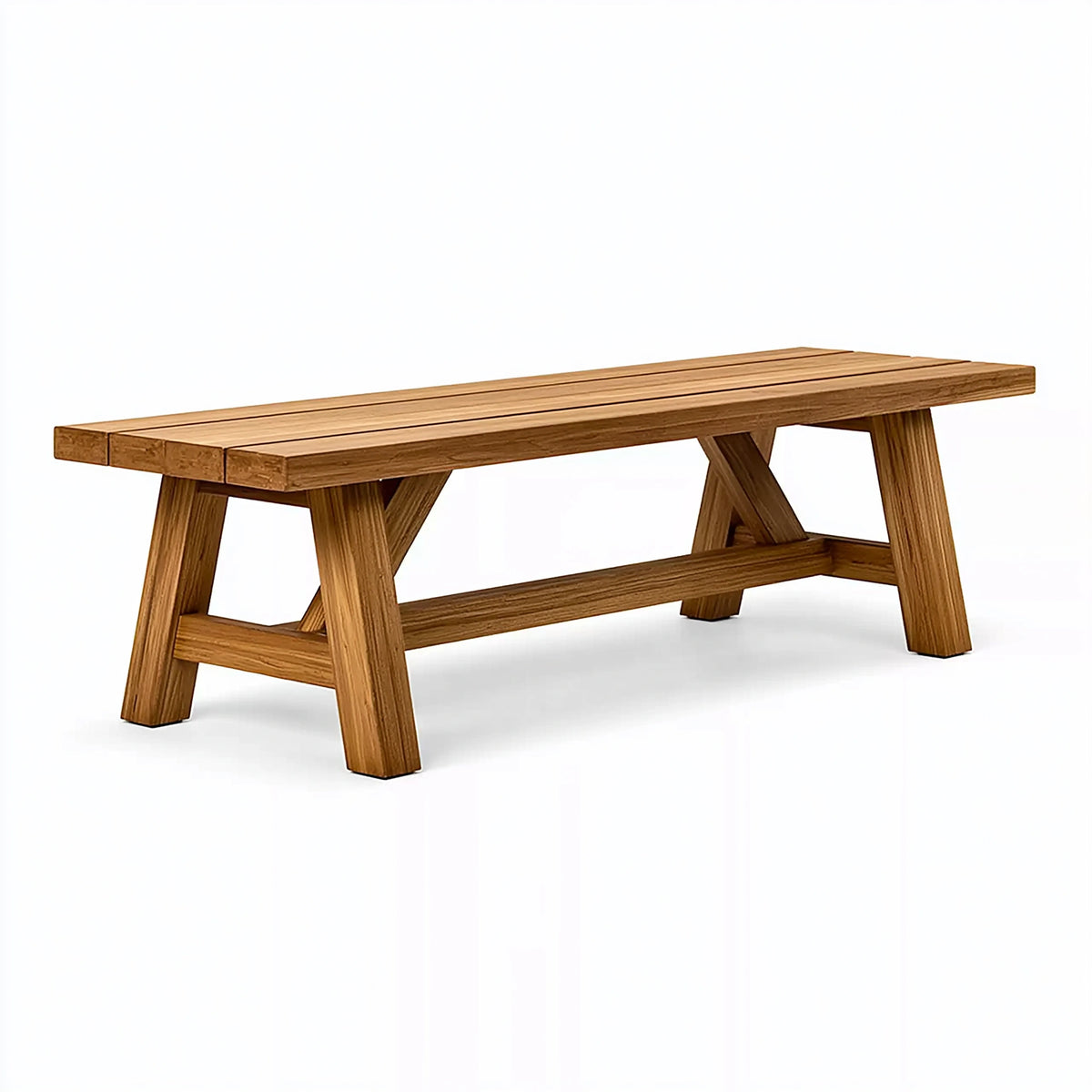Banc de jardin 180 cm en bois brun style rustique