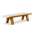Banc 120 cm en bois blanc et naturel style contemporain pour entrée