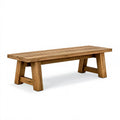 Banc de jardin 120 x 35 x 45 cm en bois marron style rustique