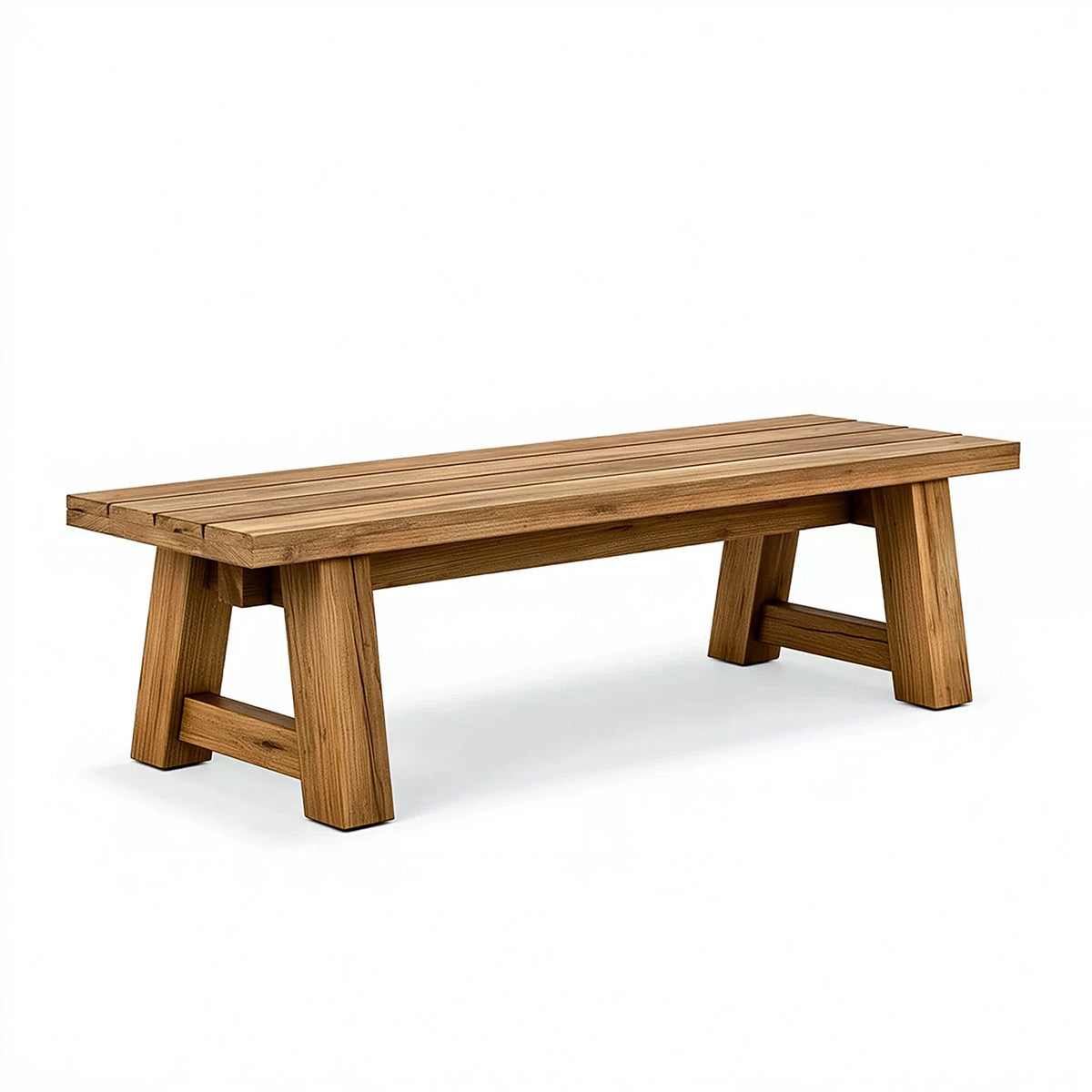 Banc de jardin 120 x 35 x 45 cm en bois marron style rustique