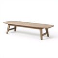 Banc de jardin 180 x 40 x 45 cm en bois beige à lattes style contemporain