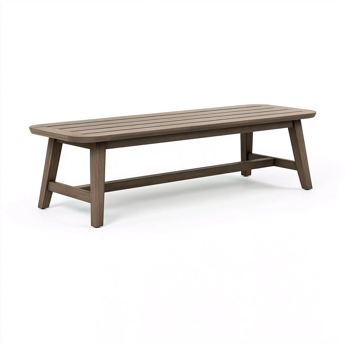 Banc de jardin 180 x 40 x 45 cm en bois brun à lattes style contemporain