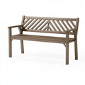 Banc de jardin 122 x 62 x 87 cm en acier brun à dossier ajouré